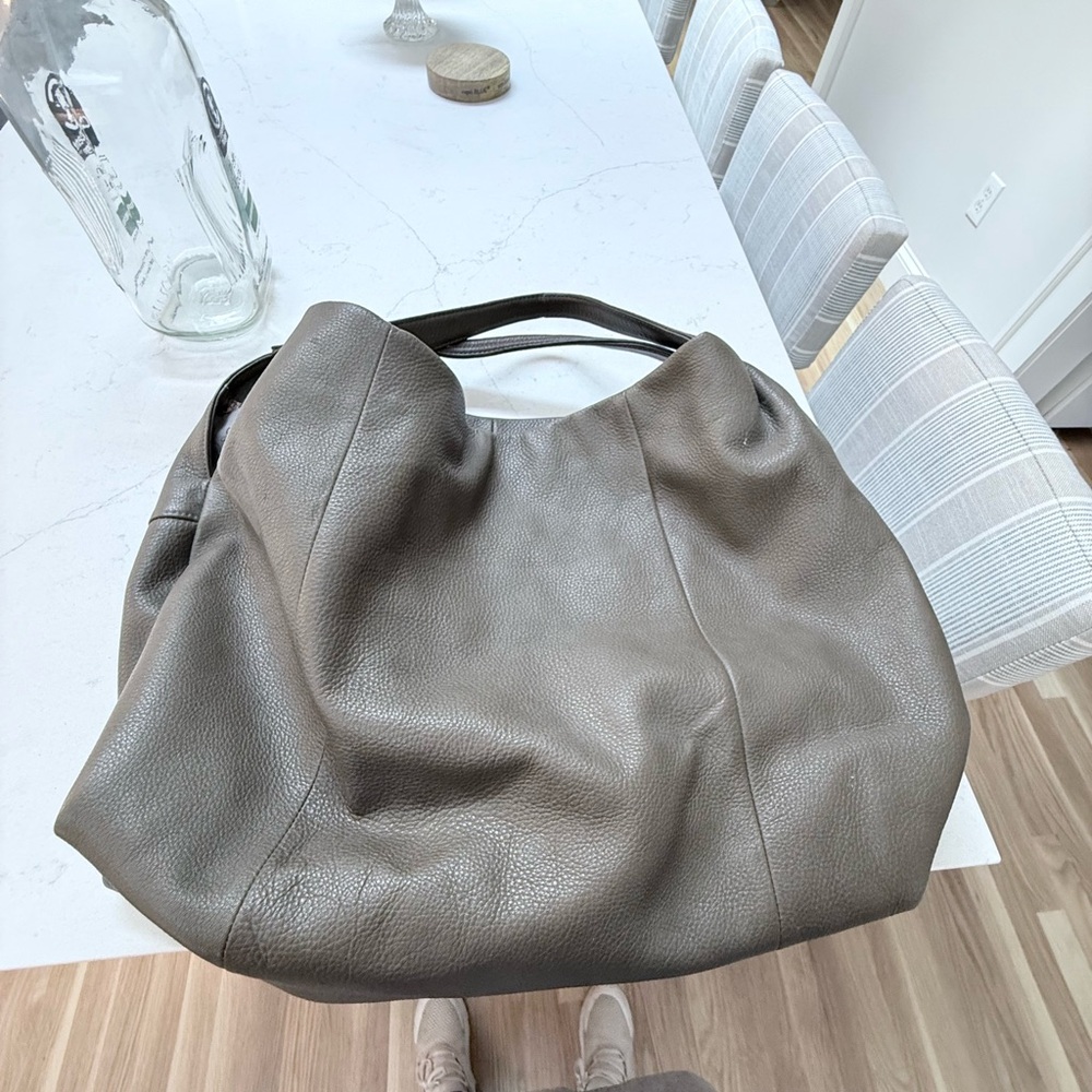 Elegant Brown Leather  Hobo Tote Bag